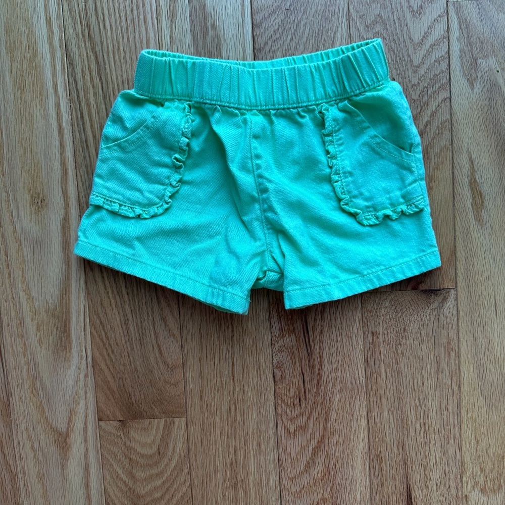 Garanimals 18M Sea Foam Green Girls Ruffle Shorts - like new!